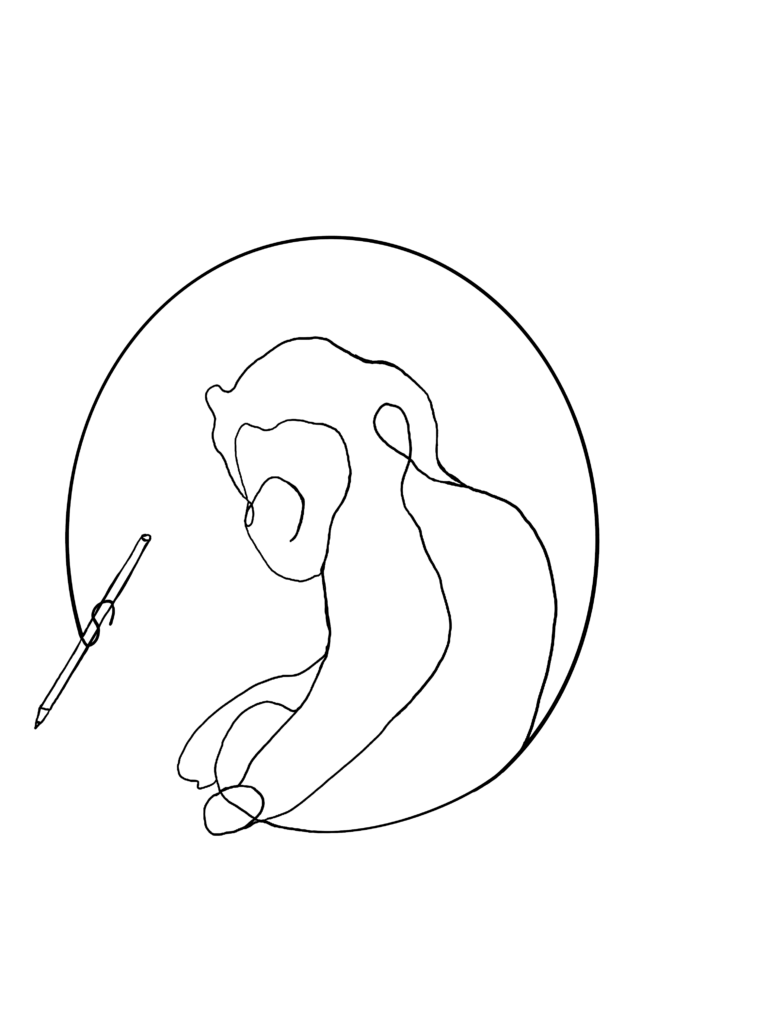 drawing monkey logo