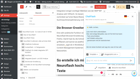 Neuroflash dashboard