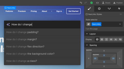 Webflow dashboard